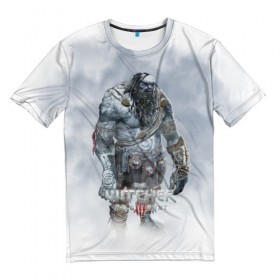 Мужская футболка 3D с принтом The Witcher в Петрозаводске, 100% полиэфир | прямой крой, круглый вырез горловины, длина до линии бедер | witcher | ведьмак | геральт