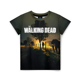Детская футболка 3D с принтом Walking Dead в Петрозаводске, 100% гипоаллергенный полиэфир | прямой крой, круглый вырез горловины, длина до линии бедер, чуть спущенное плечо, ткань немного тянется | ходячие мертвецы