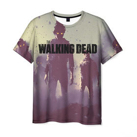 Мужская футболка 3D с принтом Walking Dead в Петрозаводске, 100% полиэфир | прямой крой, круглый вырез горловины, длина до линии бедер | ходячие мертвецы