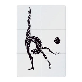 Магнитный плакат 2Х3 с принтом Гимнастка с мячом в Петрозаводске, Полимерный материал с магнитным слоем | 6 деталей размером 9*9 см | булавы | гимнастика | гимнастка | лента | мяч | обруч | художественная гимнастика