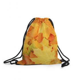 Рюкзак-мешок 3D с принтом Листья в Петрозаводске, 100% полиэстер | плотность ткани — 200 г/м2, размер — 35 х 45 см; лямки — толстые шнурки, застежка на шнуровке, без карманов и подкладки | листья | осень