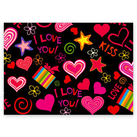 Поздравительная открытка с принтом Праздник любви в Петрозаводске, 100% бумага | плотность бумаги 280 г/м2, матовая, на обратной стороне линовка и место для марки
 | любовь | поцелуй | праздник | святой валентин | сердце | счастье | я люблю тебя