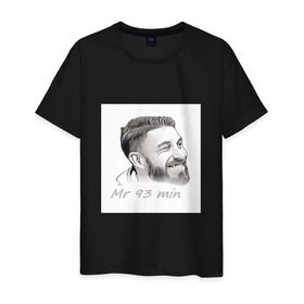 Мужская футболка хлопок с принтом Sergio Ramos в Петрозаводске, 100% хлопок | прямой крой, круглый вырез горловины, длина до линии бедер, слегка спущенное плечо. | 