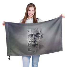 Флаг 3D с принтом Fuck Society в Петрозаводске, 100% полиэстер | плотность ткани — 95 г/м2, размер — 67 х 109 см. Принт наносится с одной стороны | fsociety | mr robot | анонимус | мистер робот