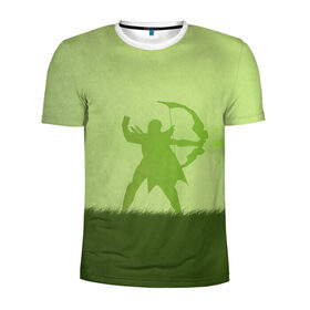 Мужская футболка 3D спортивная с принтом Green Redhead в Петрозаводске, 100% полиэстер с улучшенными характеристиками | приталенный силуэт, круглая горловина, широкие плечи, сужается к линии бедра | Тематика изображения на принте: 