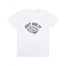 Детская футболка хлопок с принтом Мозг в Петрозаводске, 100% хлопок | круглый вырез горловины, полуприлегающий силуэт, длина до линии бедер | мозг