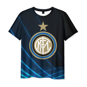 Мужская футболка 3D с принтом Inter Milan в Петрозаводске, 100% полиэфир | прямой крой, круглый вырез горловины, длина до линии бедер | inter | milan | интер | италия | милан | футбол | футболист