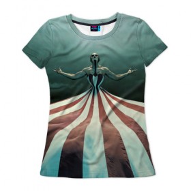 Женская футболка 3D с принтом American Horror Story в Петрозаводске, 100% полиэфир ( синтетическое хлопкоподобное полотно) | прямой крой, круглый вырез горловины, длина до линии бедер | 