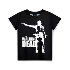Детская футболка 3D с принтом The Walking Dead в Петрозаводске, 100% гипоаллергенный полиэфир | прямой крой, круглый вырез горловины, длина до линии бедер, чуть спущенное плечо, ткань немного тянется | the walking dead | америка | апокалипсис | глен | дерил | зомби | карл | кровь | рик | сша | ходячие мертвецы