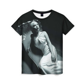 Женская футболка 3D с принтом Lady Gaga в Петрозаводске, 100% полиэфир ( синтетическое хлопкоподобное полотно) | прямой крой, круглый вырез горловины, длина до линии бедер | american horror story | американская история ужасов