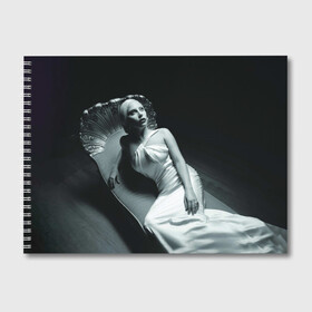 Альбом для рисования с принтом Lady Gaga в Петрозаводске, 100% бумага
 | матовая бумага, плотность 200 мг. | Тематика изображения на принте: american horror story | американская история ужасов