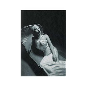 Обложка для паспорта матовая кожа с принтом Lady Gaga в Петрозаводске, натуральная матовая кожа | размер 19,3 х 13,7 см; прозрачные пластиковые крепления | Тематика изображения на принте: american horror story | американская история ужасов