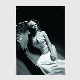 Постер с принтом Lady Gaga в Петрозаводске, 100% бумага
 | бумага, плотность 150 мг. Матовая, но за счет высокого коэффициента гладкости имеет небольшой блеск и дает на свету блики, но в отличии от глянцевой бумаги не покрыта лаком | Тематика изображения на принте: american horror story | американская история ужасов