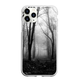 Чехол для iPhone 11 Pro матовый с принтом Туман в лесу в Петрозаводске, Силикон |  | black   white | fog | forest | morning | photo | silhouette | trees | деревья | лес | силуэт | туман | утро | фото | черно   белое