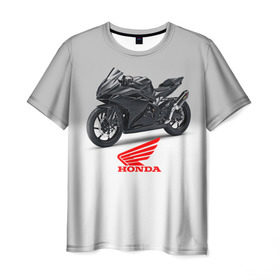 Мужская футболка 3D с принтом Honda 3 в Петрозаводске, 100% полиэфир | прямой крой, круглый вырез горловины, длина до линии бедер | honda | moto | мото | мотоцикл | мотоциклы | хонда