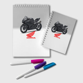 Блокнот с принтом Honda 3 в Петрозаводске, 100% бумага | 48 листов, плотность листов — 60 г/м2, плотность картонной обложки — 250 г/м2. Листы скреплены удобной пружинной спиралью. Цвет линий — светло-серый
 | Тематика изображения на принте: honda | moto | мото | мотоцикл | мотоциклы | хонда