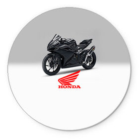 Коврик круглый с принтом Honda 3 в Петрозаводске, резина и полиэстер | круглая форма, изображение наносится на всю лицевую часть | Тематика изображения на принте: honda | moto | мото | мотоцикл | мотоциклы | хонда