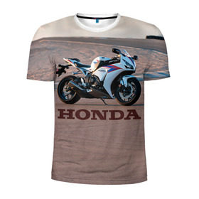 Мужская футболка 3D спортивная с принтом Honda 1 в Петрозаводске, 100% полиэстер с улучшенными характеристиками | приталенный силуэт, круглая горловина, широкие плечи, сужается к линии бедра | Тематика изображения на принте: honda | moto | мото | мотоцикл | мотоциклы | хонда