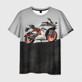 Мужская футболка 3D с принтом KTM 5 в Петрозаводске, 100% полиэфир | прямой крой, круглый вырез горловины, длина до линии бедер | ktm | moto | катээм | ктм | мото | мотоцикл | мотоциклы