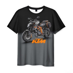 Мужская футболка 3D с принтом KTM 4 в Петрозаводске, 100% полиэфир | прямой крой, круглый вырез горловины, длина до линии бедер | ktm | moto | катээм | ктм | мото | мотоцикл | мотоциклы
