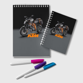 Блокнот с принтом KTM 4 в Петрозаводске, 100% бумага | 48 листов, плотность листов — 60 г/м2, плотность картонной обложки — 250 г/м2. Листы скреплены удобной пружинной спиралью. Цвет линий — светло-серый
 | ktm | moto | катээм | ктм | мото | мотоцикл | мотоциклы