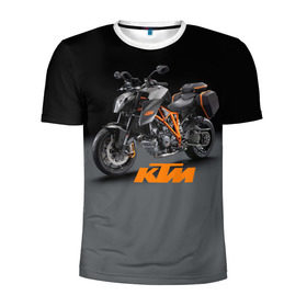 Мужская футболка 3D спортивная с принтом KTM 4 в Петрозаводске, 100% полиэстер с улучшенными характеристиками | приталенный силуэт, круглая горловина, широкие плечи, сужается к линии бедра | Тематика изображения на принте: ktm | moto | катээм | ктм | мото | мотоцикл | мотоциклы