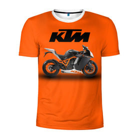 Мужская футболка 3D спортивная с принтом KTM 1 в Петрозаводске, 100% полиэстер с улучшенными характеристиками | приталенный силуэт, круглая горловина, широкие плечи, сужается к линии бедра | ktm | moto | катээм | ктм | мото | мотоцикл | мотоциклы