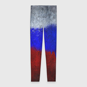 Леггинсы 3D с принтом Триколор (Краской на земле) в Петрозаводске, 80% полиэстер, 20% эластан | Эластичный пояс, зауженные к низу, низкая посадка | russia | белый | красный | российский флаг | россия | синий | триколор