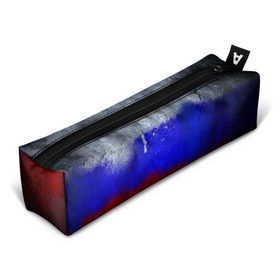Пенал 3D с принтом Триколор (Краской на земле) в Петрозаводске, 100% полиэстер | плотная ткань, застежка на молнии | russia | белый | красный | российский флаг | россия | синий | триколор