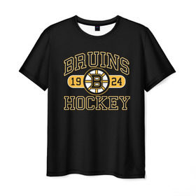 Мужская футболка 3D с принтом Boston Bruins в Петрозаводске, 100% полиэфир | прямой крой, круглый вырез горловины, длина до линии бедер | Тематика изображения на принте: boston bruins | nxl | stanley cup | хоккей