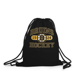 Рюкзак-мешок 3D с принтом Boston Bruins в Петрозаводске, 100% полиэстер | плотность ткани — 200 г/м2, размер — 35 х 45 см; лямки — толстые шнурки, застежка на шнуровке, без карманов и подкладки | boston bruins | nxl | stanley cup | хоккей