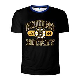 Мужская футболка 3D спортивная с принтом Boston Bruins в Петрозаводске, 100% полиэстер с улучшенными характеристиками | приталенный силуэт, круглая горловина, широкие плечи, сужается к линии бедра | Тематика изображения на принте: boston bruins | nxl | stanley cup | хоккей