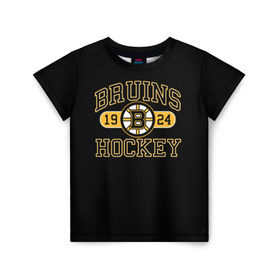 Детская футболка 3D с принтом Boston Bruins в Петрозаводске, 100% гипоаллергенный полиэфир | прямой крой, круглый вырез горловины, длина до линии бедер, чуть спущенное плечо, ткань немного тянется | boston bruins | nxl | stanley cup | хоккей