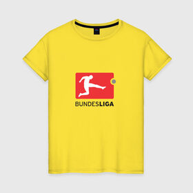 Женская футболка хлопок с принтом Бундеслига в Петрозаводске, 100% хлопок | прямой крой, круглый вырез горловины, длина до линии бедер, слегка спущенное плечо | bundesliga | бавария | боруссия | германия | футбол