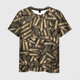Мужская футболка 3D с принтом Боеприпасы в Петрозаводске, 100% полиэфир | прямой крой, круглый вырез горловины, длина до линии бедер | гильза | патроны | пули
