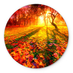 Коврик круглый с принтом Осень в Петрозаводске, резина и полиэстер | круглая форма, изображение наносится на всю лицевую часть | autumn | bright | colors | forest | trees | деревья | краски | лес | лучи | осень | солнце | цвета | яркие