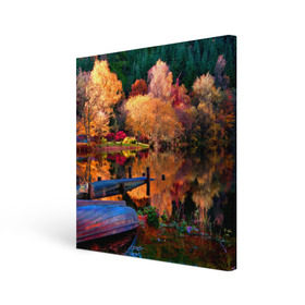 Холст квадратный с принтом Осень в Петрозаводске, 100% ПВХ |  | autumn | boat | bright | colors | forest | paint | river | trees | деревья | краски | лес | лодка | осень | река | цвета | яркие