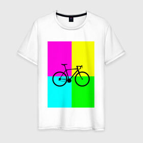 Мужская футболка хлопок с принтом Велосипед фикс в Петрозаводске, 100% хлопок | прямой крой, круглый вырез горловины, длина до линии бедер, слегка спущенное плечо. | fix | вело | велосипед | прикол | фикс