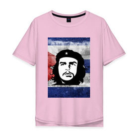 Мужская футболка хлопок Oversize с принтом Че в Петрозаводске, 100% хлопок | свободный крой, круглый ворот, “спинка” длиннее передней части | куба | революция | чегевара