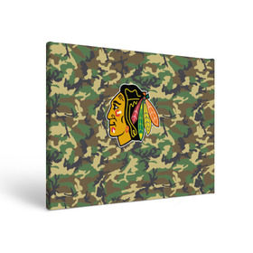 Холст прямоугольный с принтом Blackhawks Camouflage в Петрозаводске, 100% ПВХ |  | camouflage | chicago blackhawks | hockey | nhl | нхл | хоккей