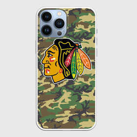 Чехол для iPhone 13 Pro Max с принтом Blackhawks Camouflage в Петрозаводске,  |  | camouflage | chicago blackhawks | hockey | nhl | нхл | хоккей