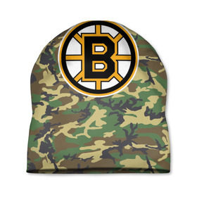 Шапка 3D с принтом Bruins Camouflage в Петрозаводске, 100% полиэстер | универсальный размер, печать по всей поверхности изделия | boston bruins | camouflage | hockey | nhl | нхл | хоккей