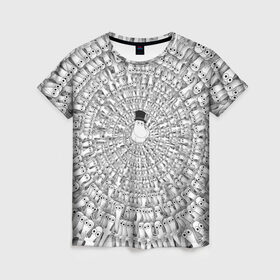 Женская футболка 3D с принтом Хатифнатты в Петрозаводске, 100% полиэфир ( синтетическое хлопкоподобное полотно) | прямой крой, круглый вырез горловины, длина до линии бедер | moomins | мумми тролль | папа