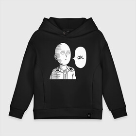 Детское худи Oversize хлопок с принтом One Punch-Man в Петрозаводске, френч-терри — 70% хлопок, 30% полиэстер. Мягкий теплый начес внутри —100% хлопок | боковые карманы, эластичные манжеты и нижняя кромка, капюшон на магнитной кнопке | one punch man