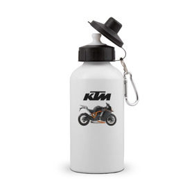Бутылка спортивная с принтом KTM 6 в Петрозаводске, металл | емкость — 500 мл, в комплекте две пластиковые крышки и карабин для крепления | ktm | moto | катээм | ктм | мото | мотоцикл | мотоциклы