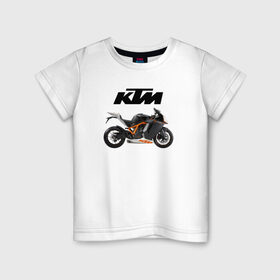Детская футболка хлопок с принтом KTM 6 в Петрозаводске, 100% хлопок | круглый вырез горловины, полуприлегающий силуэт, длина до линии бедер | ktm | moto | катээм | ктм | мото | мотоцикл | мотоциклы