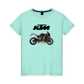 Женская футболка хлопок с принтом KTM 6 в Петрозаводске, 100% хлопок | прямой крой, круглый вырез горловины, длина до линии бедер, слегка спущенное плечо | ktm | moto | катээм | ктм | мото | мотоцикл | мотоциклы