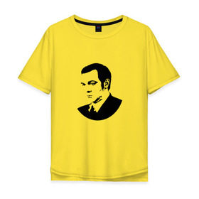Мужская футболка хлопок Oversize с принтом Муслим Магомаев в Петрозаводске, 100% хлопок | свободный крой, круглый ворот, “спинка” длиннее передней части | 