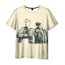 Мужская футболка 3D с принтом Эминем и 50 центов в Петрозаводске, 100% полиэфир | прямой крой, круглый вырез горловины, длина до линии бедер | 50 cent | 50 центов | eminem | rap | музыка | рэп | эминем