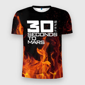 Мужская футболка 3D спортивная с принтом 30 seconds to mars fire в Петрозаводске, 100% полиэстер с улучшенными характеристиками | приталенный силуэт, круглая горловина, широкие плечи, сужается к линии бедра | jared leto